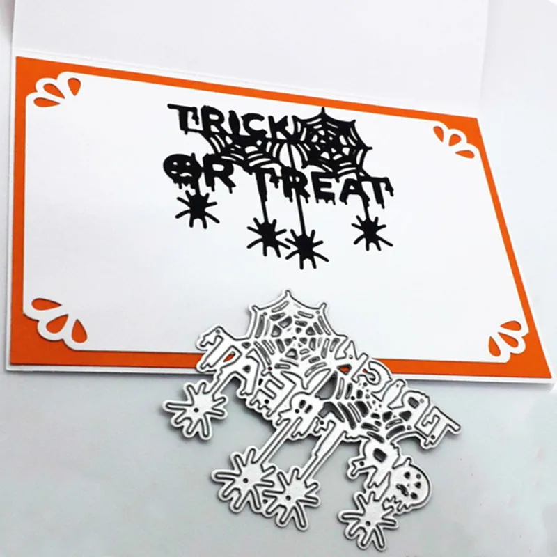 Naifumodo Вырубные штампы для Хэллоуина металлические Trick or Treat Die Скрапбукинг альбом