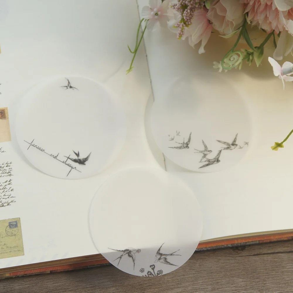 30pcs Pen Drawing Swallow Round Shape Can Write Design Paper Creative Craft Background Scrapbooking Gift Use | Дом и сад