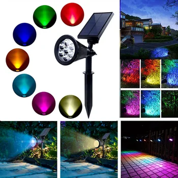 

Solar Power 7 LED Spotlight Waterproof Lamp Lawn Landscape Lights for Outdoor Garden ALI88