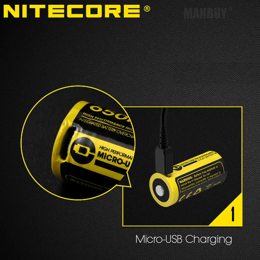 Оптовая продажа NITECORE встроенный usb порт для зарядки литий ионный аккумулятор NL1665R