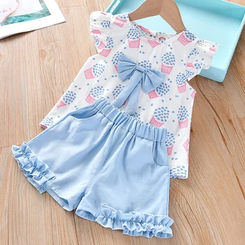 

Girls Clothing Set 2020 Korean Summer New Cartoon Top T-shirt+Pants Kids Suit Toddler Baby Children's Clothes