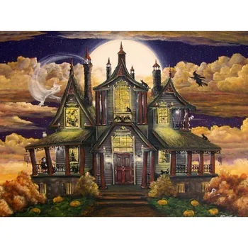 

5D DIY Diamond Painting Big House Halloween Diamond Painting Cross Stitch Square Diamond Mosaic Decoration