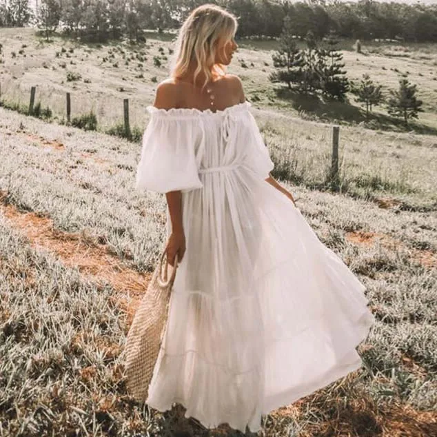 Женское Макси платье повседневные летние пляжные платья размера плюс ...