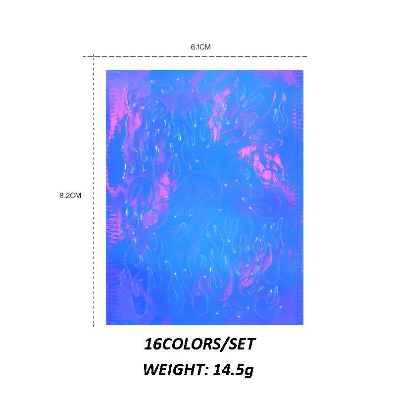 16 шт. ногтевой Фольга Стикеры комплект голографическая Аврора пламени клей обертывания передачи Бумага наклейка слайд Мрамор блестящие, для дизайна ногтей Стикеры