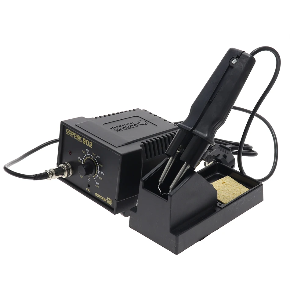 US $59.30 GORDAK 902 110V220V 75w SMD Tweezers Soldering Station Iron 902 ESD Antistatic Adjustable Temperature Control Thermostat