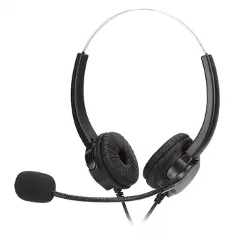 

Binaural Call Center Operator Headset Telephone Corded Wired Microphone Office Headphone USB Interface with Adjustable Adapter