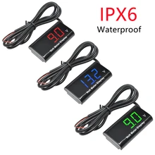 IPX6 DC 8-18V motocykl woltomierz cyfrowy 12V napięcie w samochodzie miernik V litowo akumulator kwasowo-ołowiowy Tester pojemności detektor Monitor