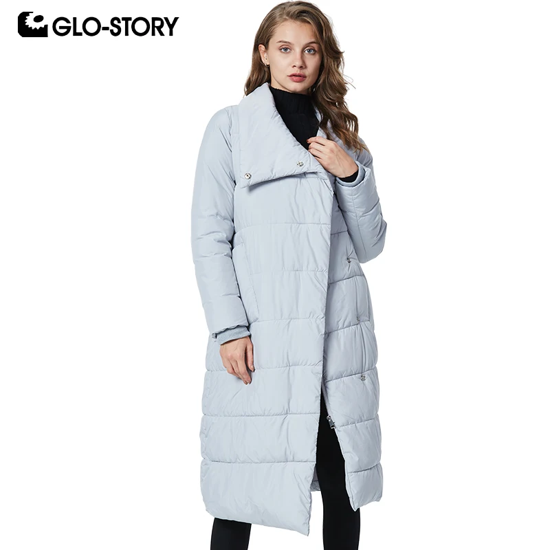 GLO-STORY Длинные легкие пуховые стеганые пальто женские корейские модные оверсайз