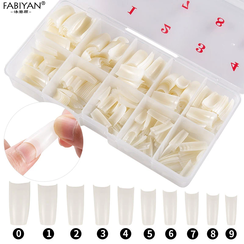 

100/500pcs Artificial Natural French Tips Nail Art False Fake Half Cover Finger Acrylic Gel UV Manicure Salon DIY Tools Design