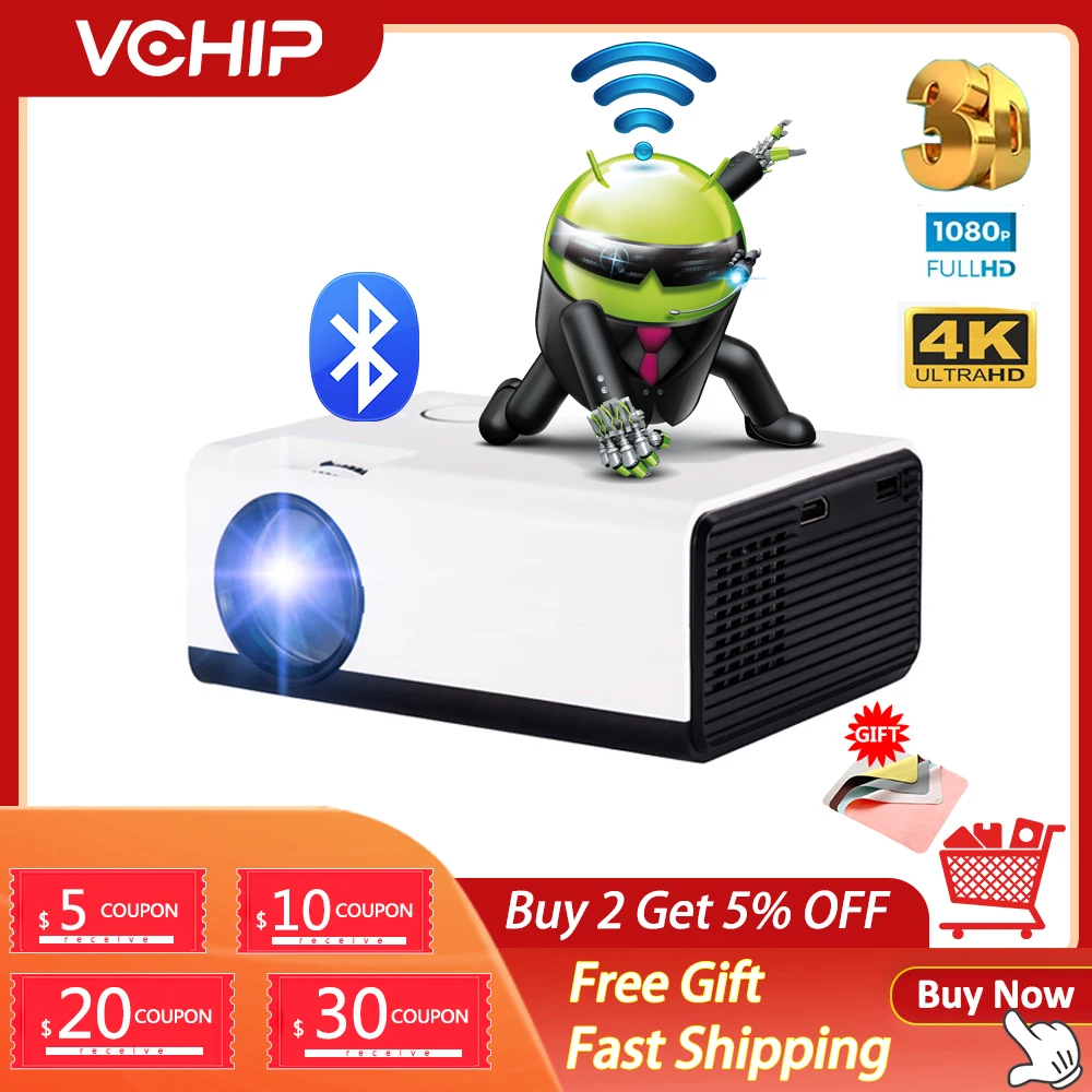 VCHIP T1 4K Projector Protable projector mini Proyector For Home