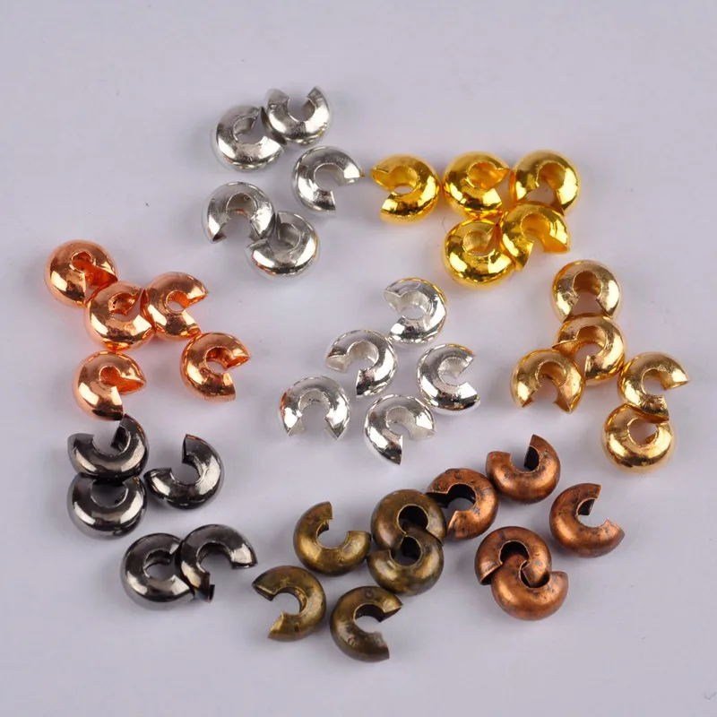 

1000Pcs C-Shaped Crimp Beads End Caps Cord String End Beads Positioning Clips Beads Jewelry Making Supplies