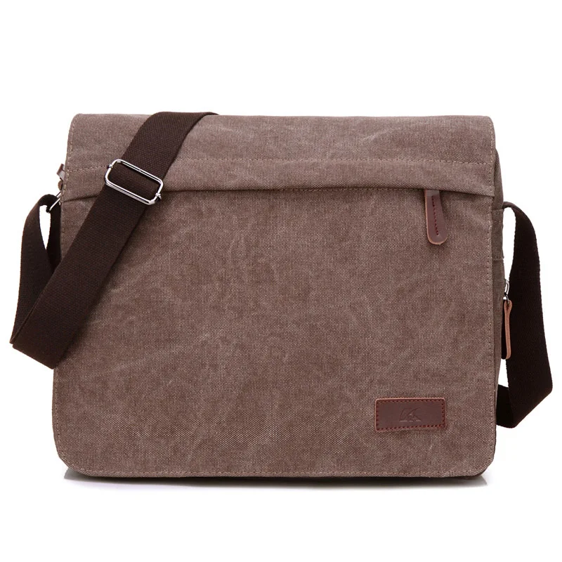 

Brand Classic Fashion Messenger Bag Unisex Crossbody Shoulder Bag Men's&Women's Casual Satchel Zipper Pack 16OZ Washed Canvas