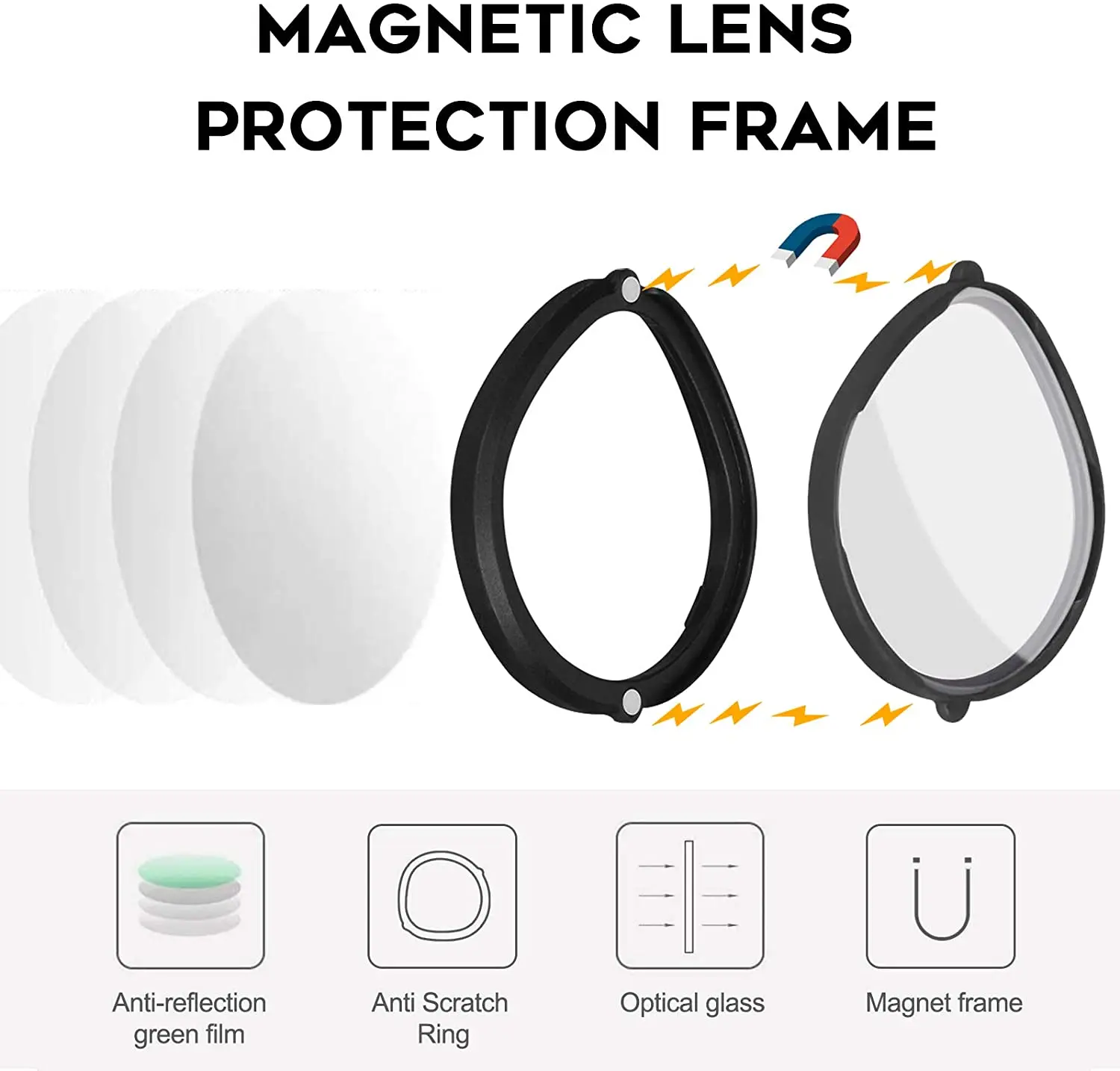 1 Pair Anti-Blue Eyeglass Lens For Oculus Quest 2 VR Accessories Protective Glass Magnetic Glasses Lens For Quest2 Oculus Rift S_voghion.com