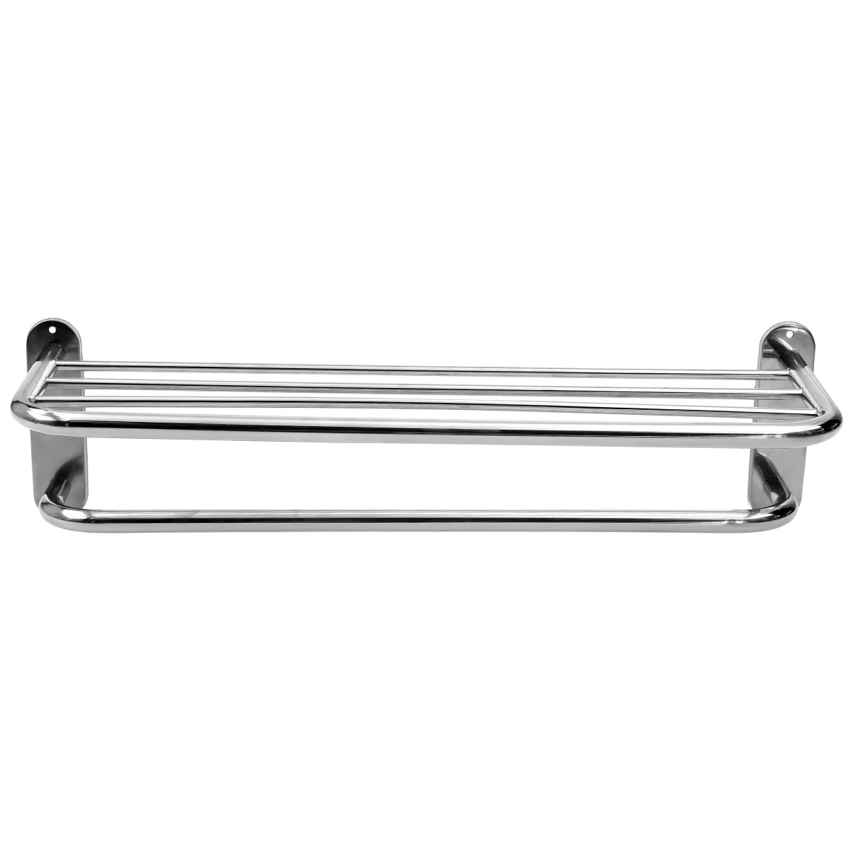 Stainless Steel Bathroom Towel Shelf Double Layers Rail Stable Smooth Holder