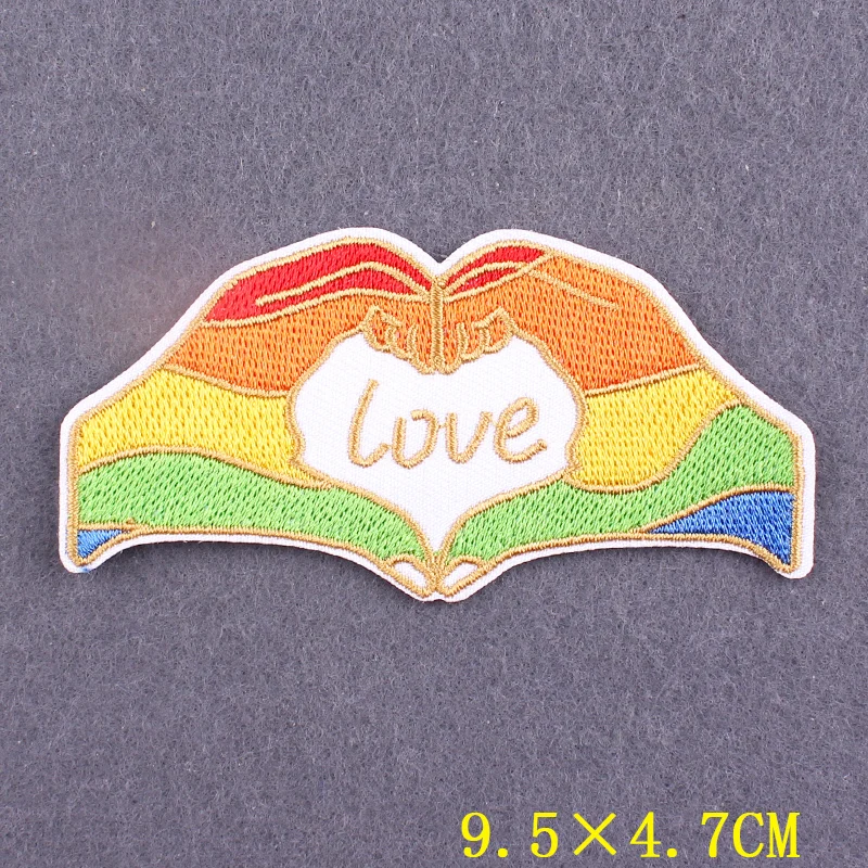 Love is Love Badges Gay Pride LGBT Patch Iron On Patches For Clothing Stickers Rainbow Patches On Clothes Stripes Accessory