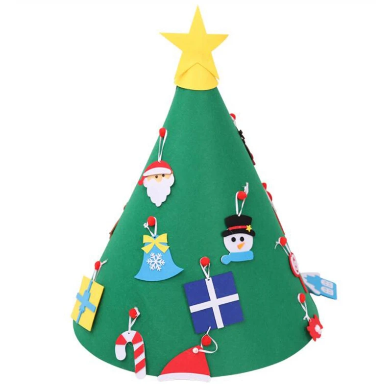 Creative Felt Christmas Tree for Kids 3.2Ft Diy Christmas Tree with Toddlers 18Pcs Ornaments for Children Xmas Gifts Hanging Hom