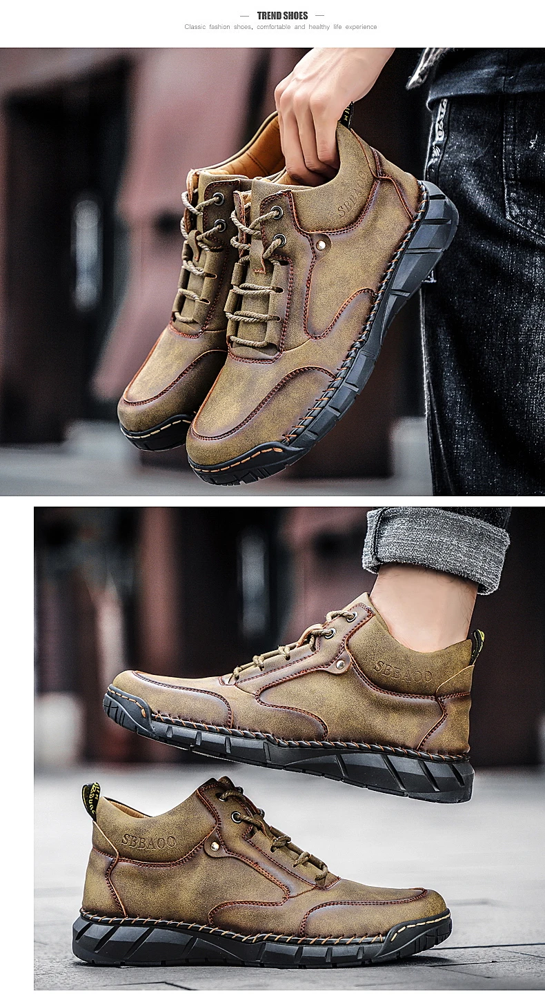 Brand Mens Winter Boots Fur Warm Mens Snow Boots High Quality Leather Mens Platform Boots Winter Outdoor Mens Trainers