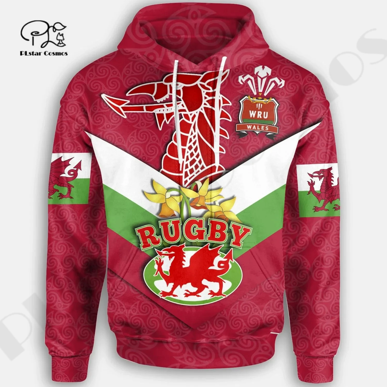 PLstar Cosmos 3DPrinted Newest Celtic Dragon Wales Unique Unisex Men/Women Hrajuku Streetwear Casual Hoodies/Zip/Sweatshirt B-8