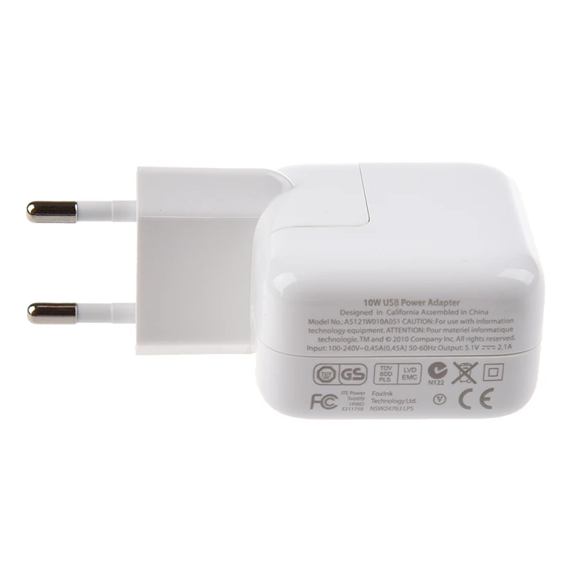 Белые Зарядные адаптеры европейские стандарты для iPad / iPhone/iPod/смартфонов 2.1A|Вилки - Фото №1
