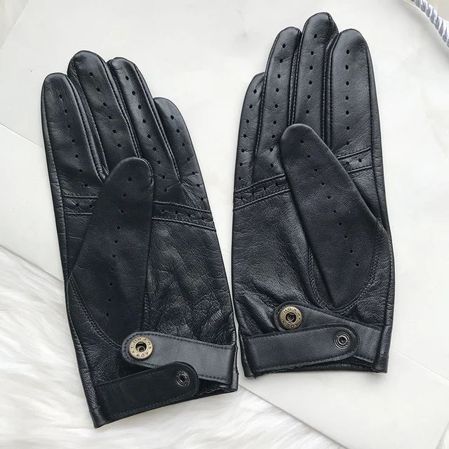 Men's Goatskin Leather Gloves Single Bare Leather Touchscreen