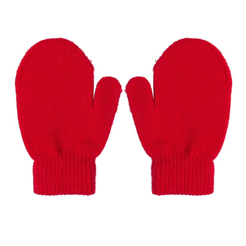 Бренд Pudcoco, зимние детские перчатки, варежки для новорожденных, вязаные, для маленьких мальчиков, однотонные, для малышей, с перьями, мягкие на ощупь, теплые перчатки для девочек, один размер - Цвет: 4