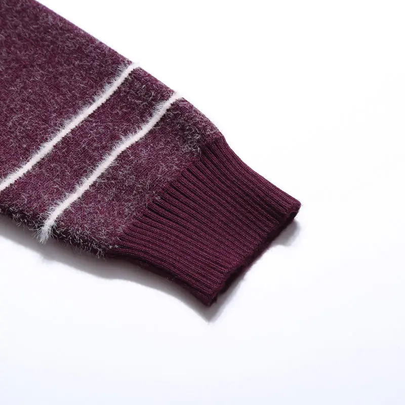 Autumn Winter Mens Sweaters Line Stitching Crew Neck Mens Pullover Sweaters Fashion Slim Males Casual Sweaters