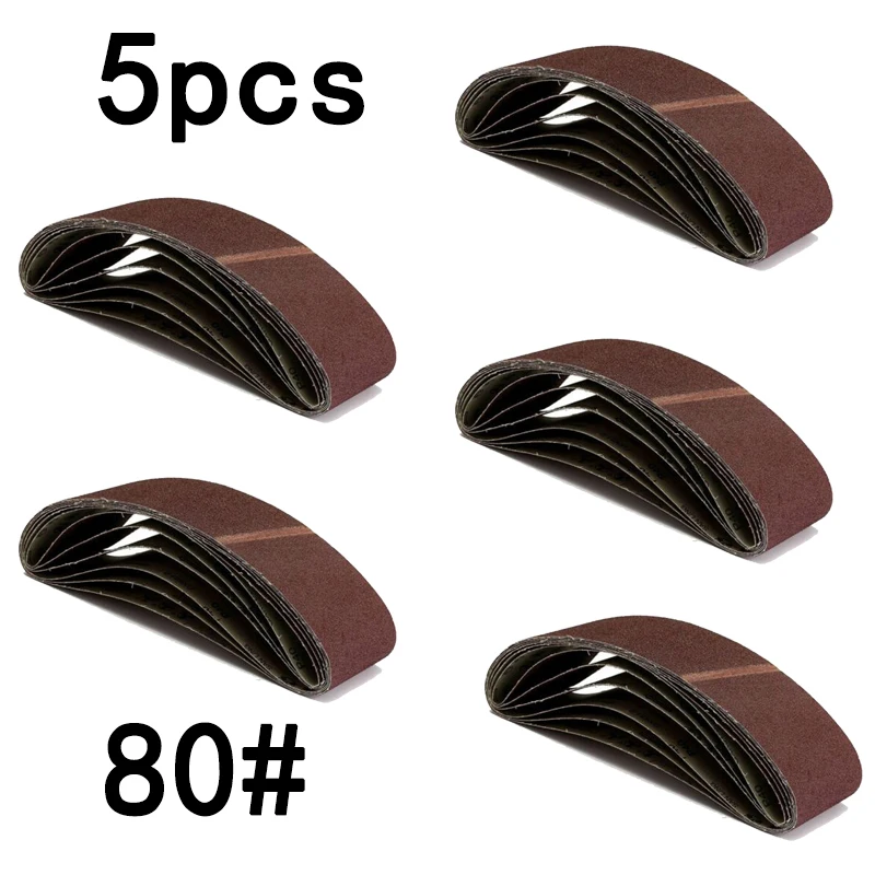 

100x915mm Sanding Belts Sander Belt Band 80/100/120 Grit Abrasive Cloth 5 Pieces