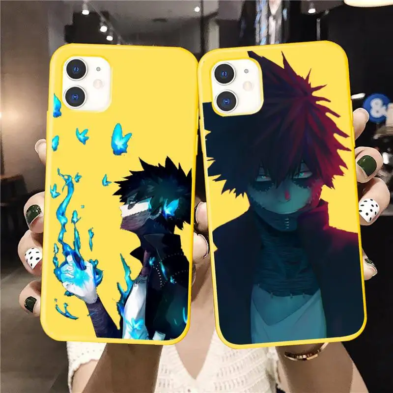 

My Hero Academia anime Evil smile Phone Case Candy Color for iPhone 6 7 8 11 12 s mini pro X XS XR MAX Plus