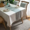 Cotton Geometric Jacquard Fabric Tablecloth Linen Rectangular Home Decoration Table Cover With Tassel For Banquet Party Nappe ► Photo 3/6