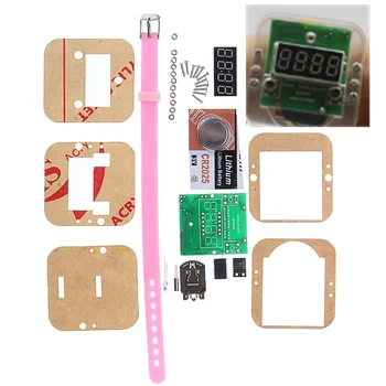 

Smart DIY Watch Electronic LED Production Kit Circuit Board Parts Shake Electronic Watch Kit Clock Digital Tube Watch