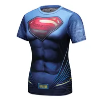 T shirt Women Bodybuilding Slim T-Shirt 3D Superhero Union Quantum Quick Dry Compression Shirt Ladies Stretch Sports T-shirt Fit 2