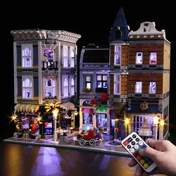 Пульт дистанционного управления светодиодный свет набор для 10255 сборки квадратных строительных блоков создатель город уличные игрушки
