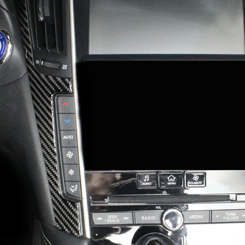 Карбоновое волокно внутренний центр управления Накладка для Infiniti Q50 Q60 14