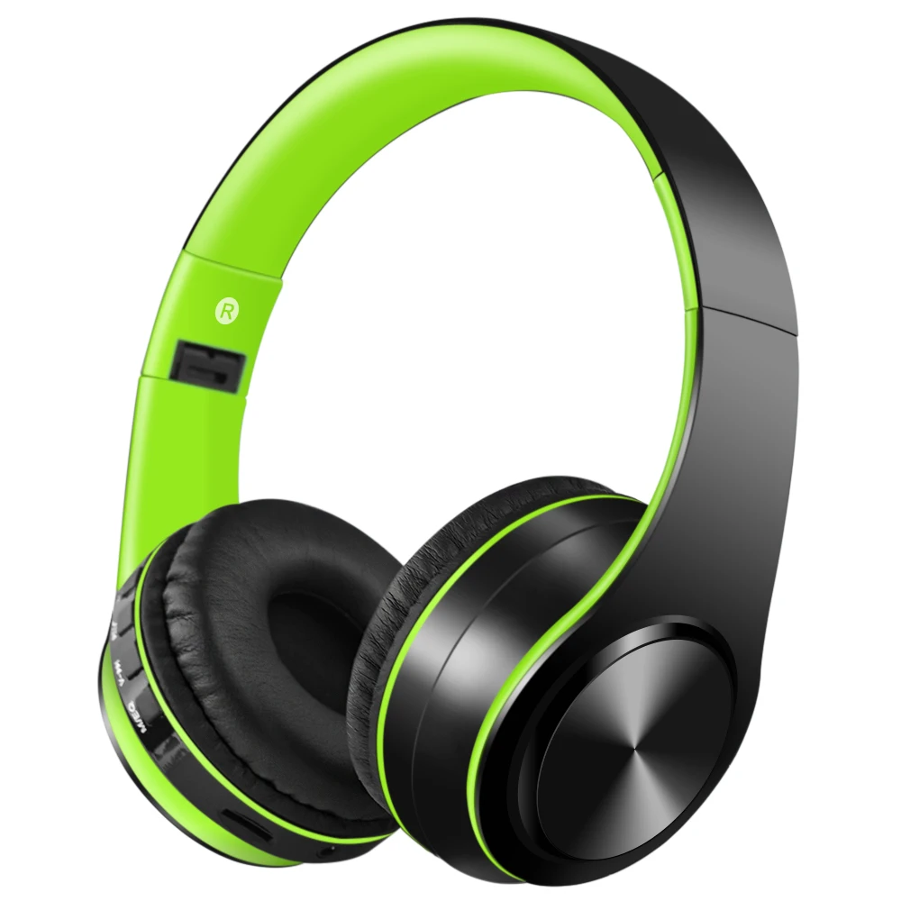Pure green Год Bluetooth наушники спортивные поддержка TF FM радио бас для iphone компьютера лучшие беспроводные наушники с микрофоном - Цвет: Pure green