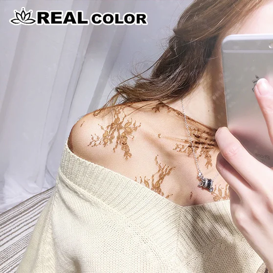 

Sexy Mesh LACE Long Sleeve shirt Women Spring Transparent Club Party Black Tee Shirts Sexy Thin Slash Neck Short Tops ag -8