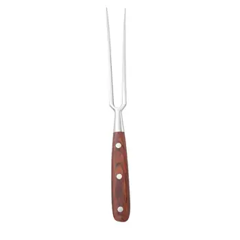 

Stainless Steel BBQ 2-Prong Fork Meat Grilling Fork Barbecue Accessories With Wooden Handle For Camping Picnic Eating