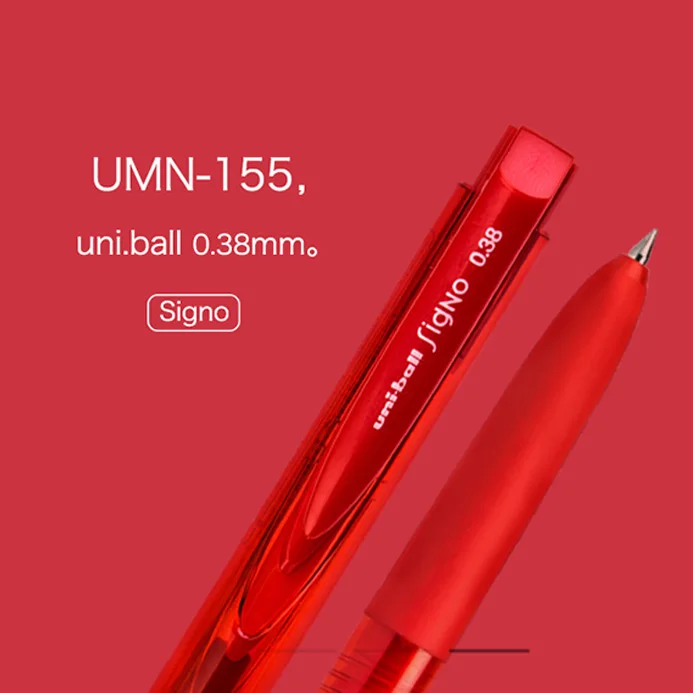 

1 pc Uni Gel Pen Uni-ball Signo RT1 UMN155 0.38/0.5mm 10 Colors Super-smooth Writing Rubber Grip & Click Retractable