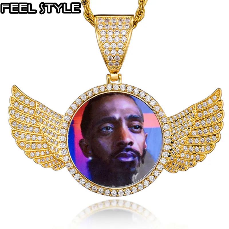 

Hip Hop Custom Made Photo Memory Medallions Solid Iced Out Bling Cubic Zircon Necklace & Pendant For Men Jewelry Tennis Chain