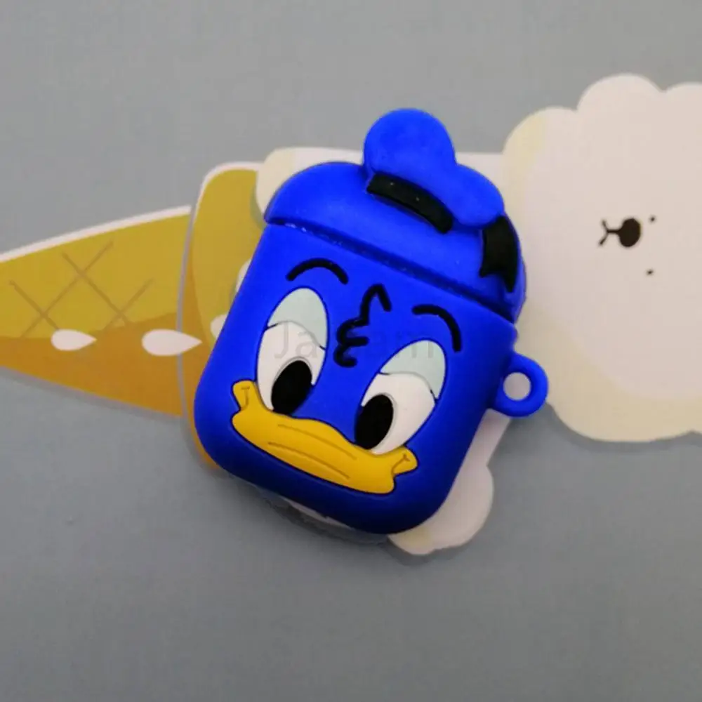 Для AirPods чехол 3D милый кот для разделывания свиньи, утки Kawaii аниме мультфильм наушники чехол для AirPods Мягкий защитный чехол - Цвет: DonaldDuck