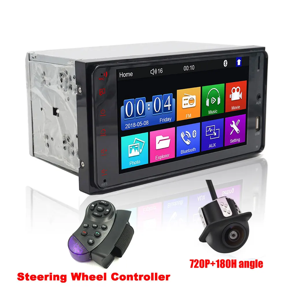 2 Din автомагнитола 7 дюймов сенсорный экран MP4 MP5 Bluetooth Автомобильный мультимедийный плеер USB зеркальная связь Android/IOS 2 Din MP5 для Toyota - Цвет: set 2