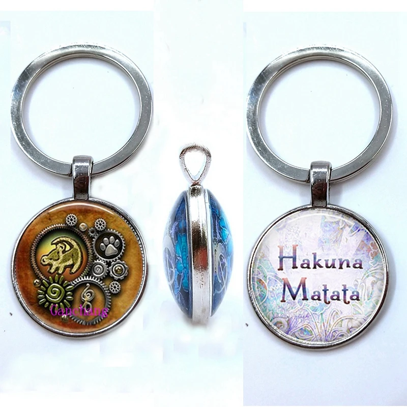 Silver King Simba двухсторонний брелок Подвеска хакуна матата брелок Simba Лев двухсторонний брелок - Цвет: Silver