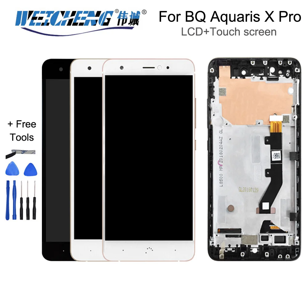 Beste 100% Getest Voor BQ Aquaris X X Pro Lcd scherm + Touch Screen Digitizer Vergadering Vervangen Onderdelen Voor BQ X Pro LCD Panel Táctil