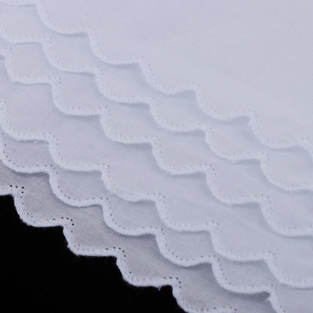6x DIY женские белые вечерние носовые платки Hankies 100% хлопок Hanky однотонный белый