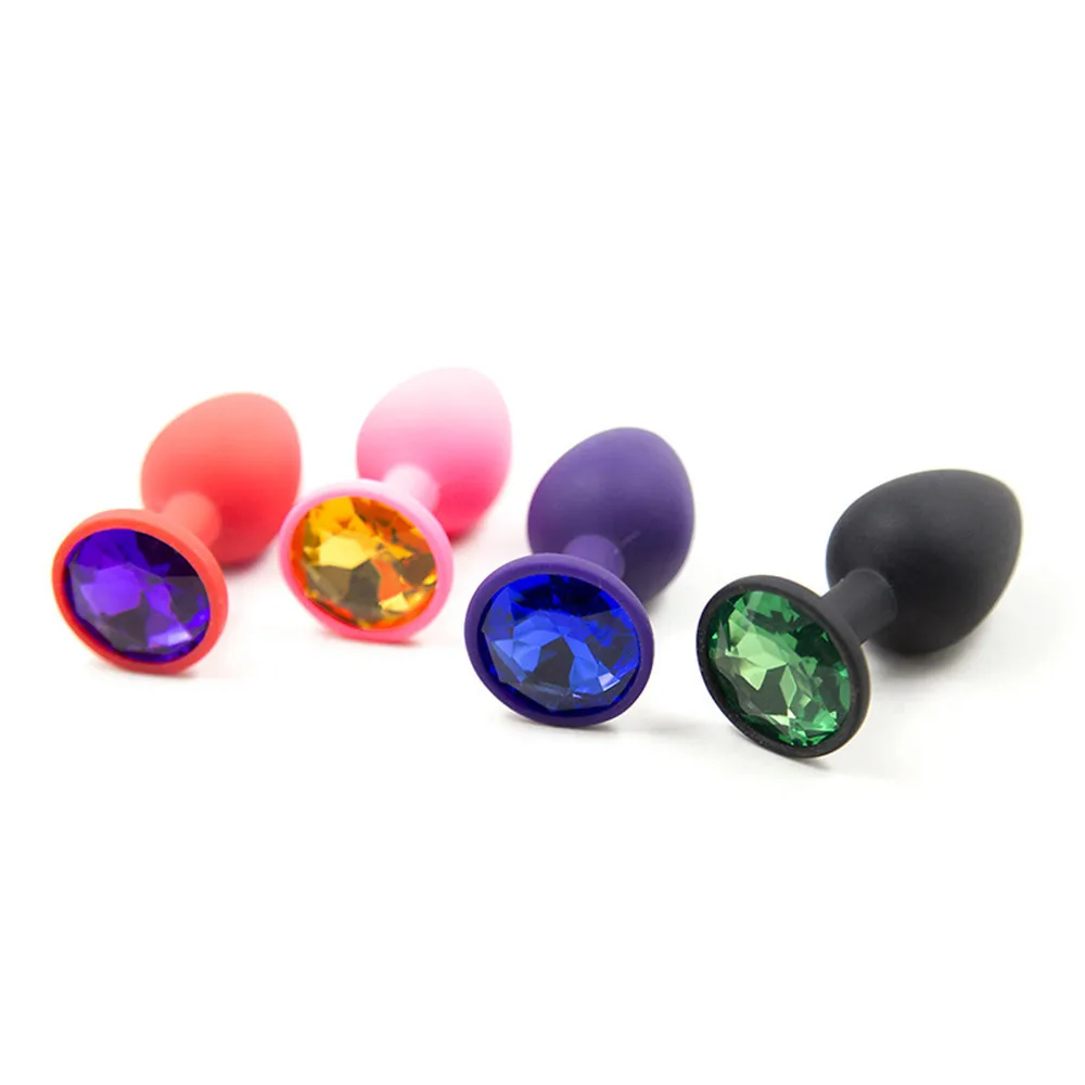 Silicone butt plug anal plugues feminino homem erótico butt plugues com cristal colorido jewelery plugue sexo anal trainer para casais sm