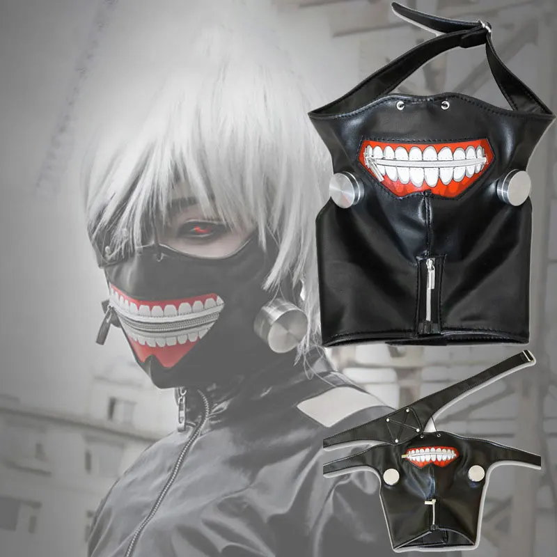 Маска вурдалака, черная маска для лица, Kaneki Ken, косплей аниме, аксессуары для мальчиков, Мужская крутая маска, одноглазая маска на Хэллоуин вечеринку, опора