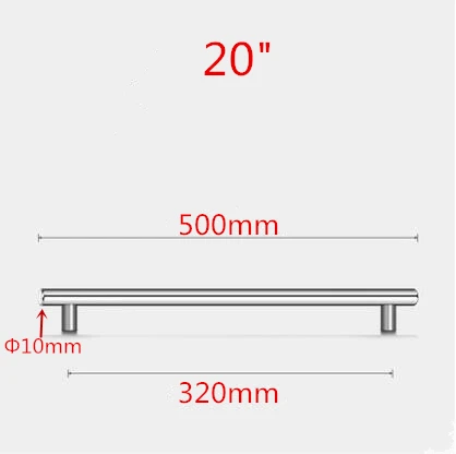 Ручка 50 мм-500 мм ручки из нержавеющей стали Диаметр 10 мм дверца кухонного шкафа Т-образная прямая ручка ручки для мебели - Цвет: 20inch 320mm