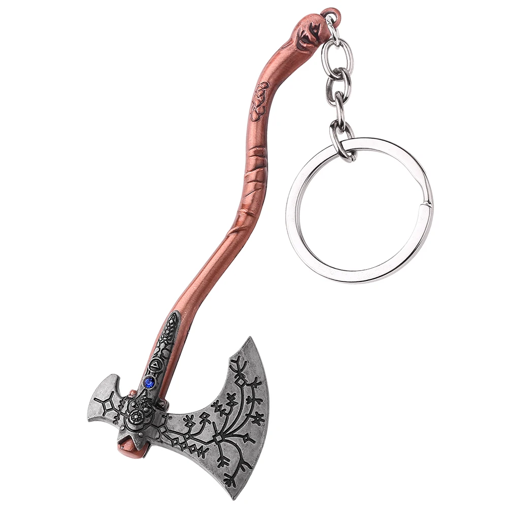 Viking Car Keychain God of War 4 Leviathan Key Chain Metal Keyrings Kratos Guardian Shield Ice Axe Accessories | Украшения и