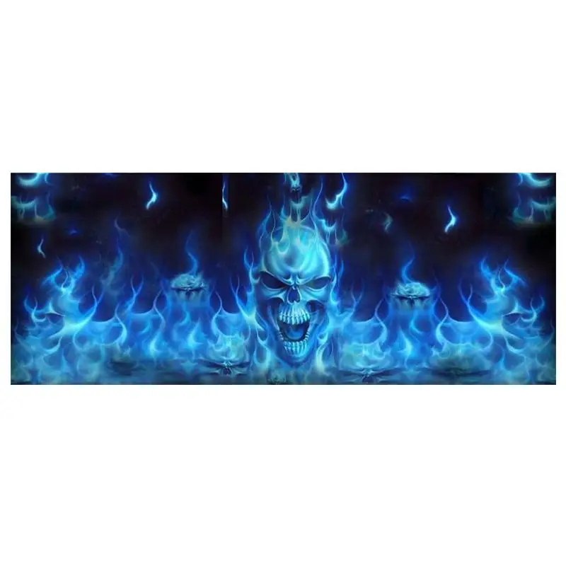 

HobbyLane Flaming Skull Rear Window Tint Graphic Decal Wrap Back Pickup Graphics Stickers