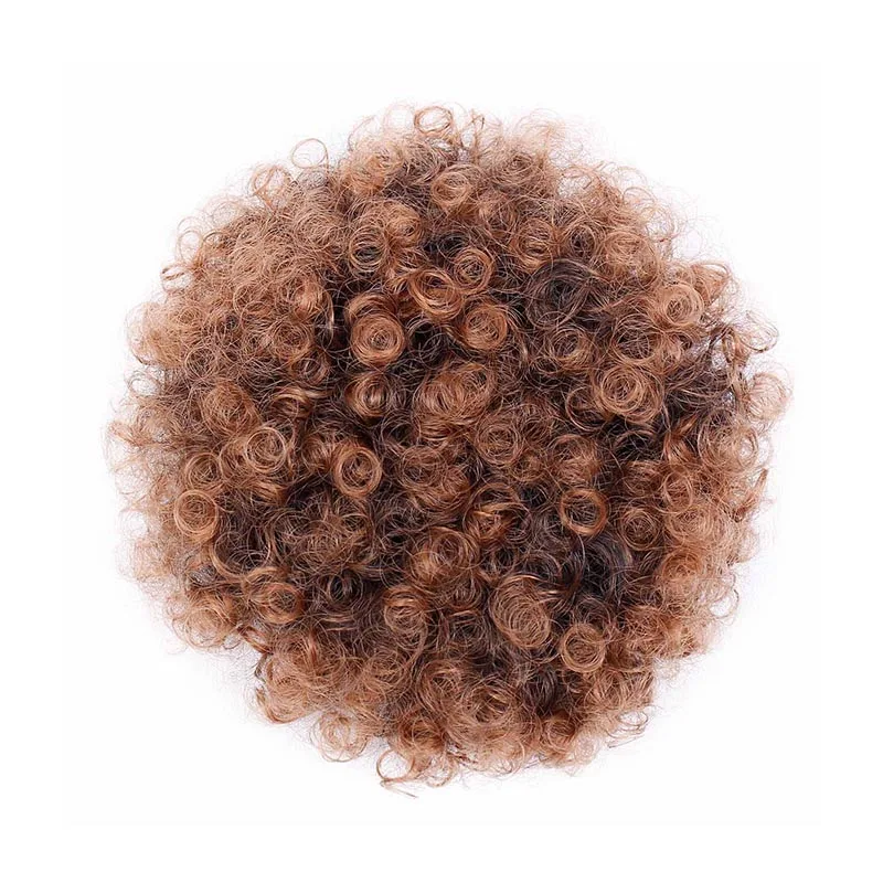 Doris beauty Puff афро синтетический короткий кудрявый шиньон волосы булочка шнурок конский хвост обертывание шиньон поддельные волосы для наращивания - Цвет: T1B/30