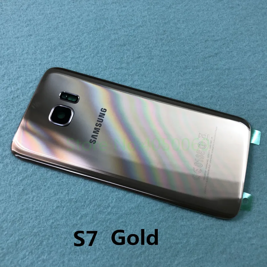 S7 Gold Чехол для SAMSUNG Galaxy S7 Edge G935 SM-G935F S7 G930 SM-G930F со стеклянной задней батареей чехол для ремонта задней двери - Цвет: S7 Gold
